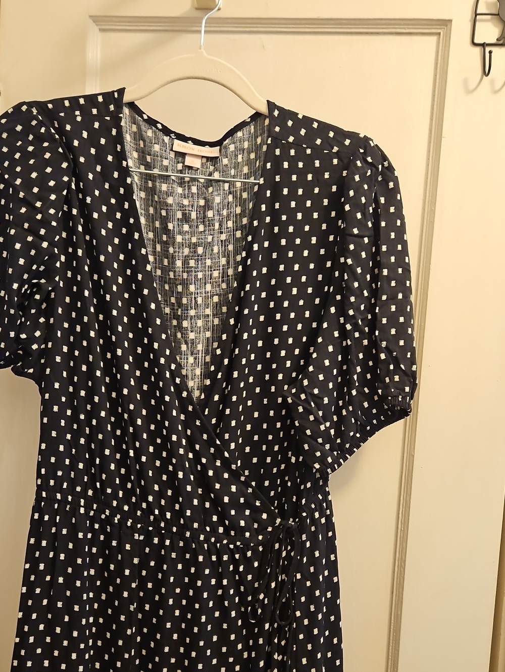 Knox Rose Black Maxi Dress with White Dot Print